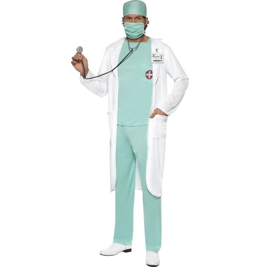 Carnaval verkleed Dokter/Chirurg kostuum - verkleedkleding ziekenhuis - pak/jas - voor heren 48-50 (M) -