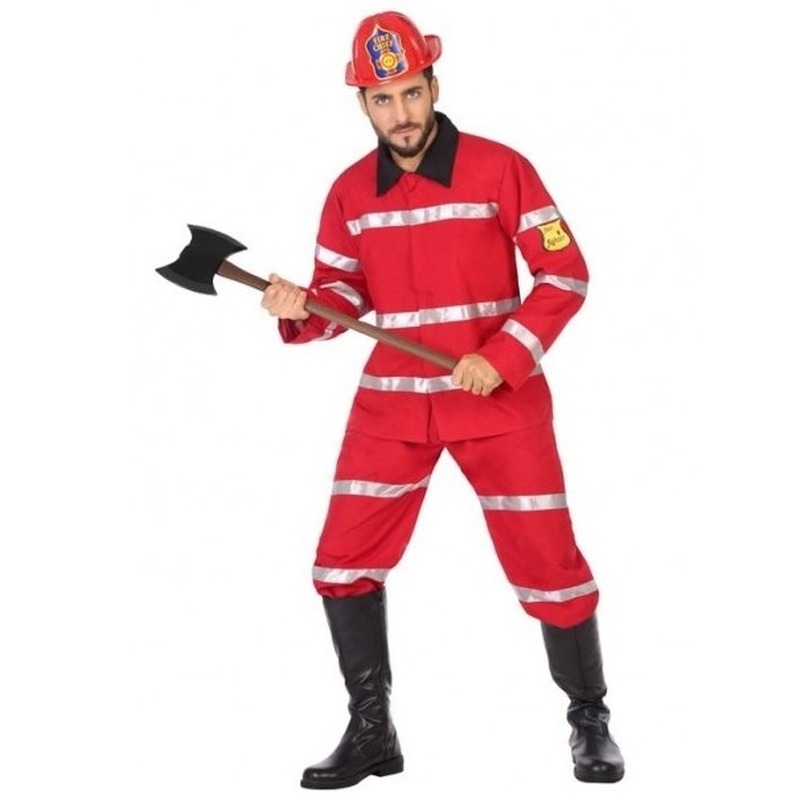 Brandweerman verkleed kostuum voor heren M/L -