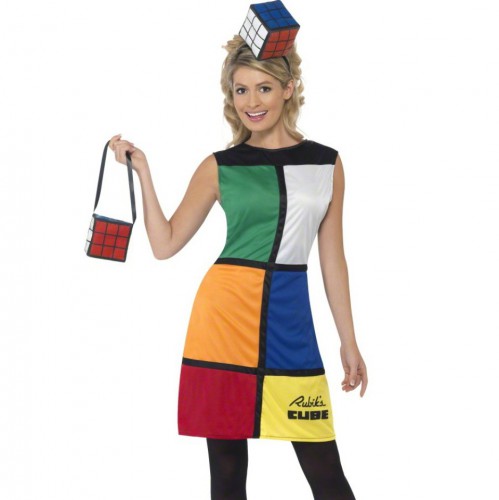 Rubiks kubus jurk met hoed en tas 44-46 (L) -