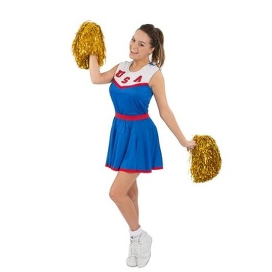 Cheerleader jurkje blauw voor dames 36-38 (S) -
