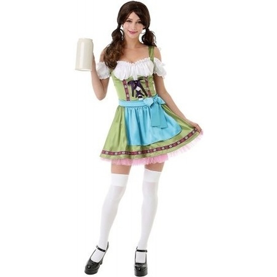 Groen Oktoberfest jurkje/dirndl kostuum voor dames S -