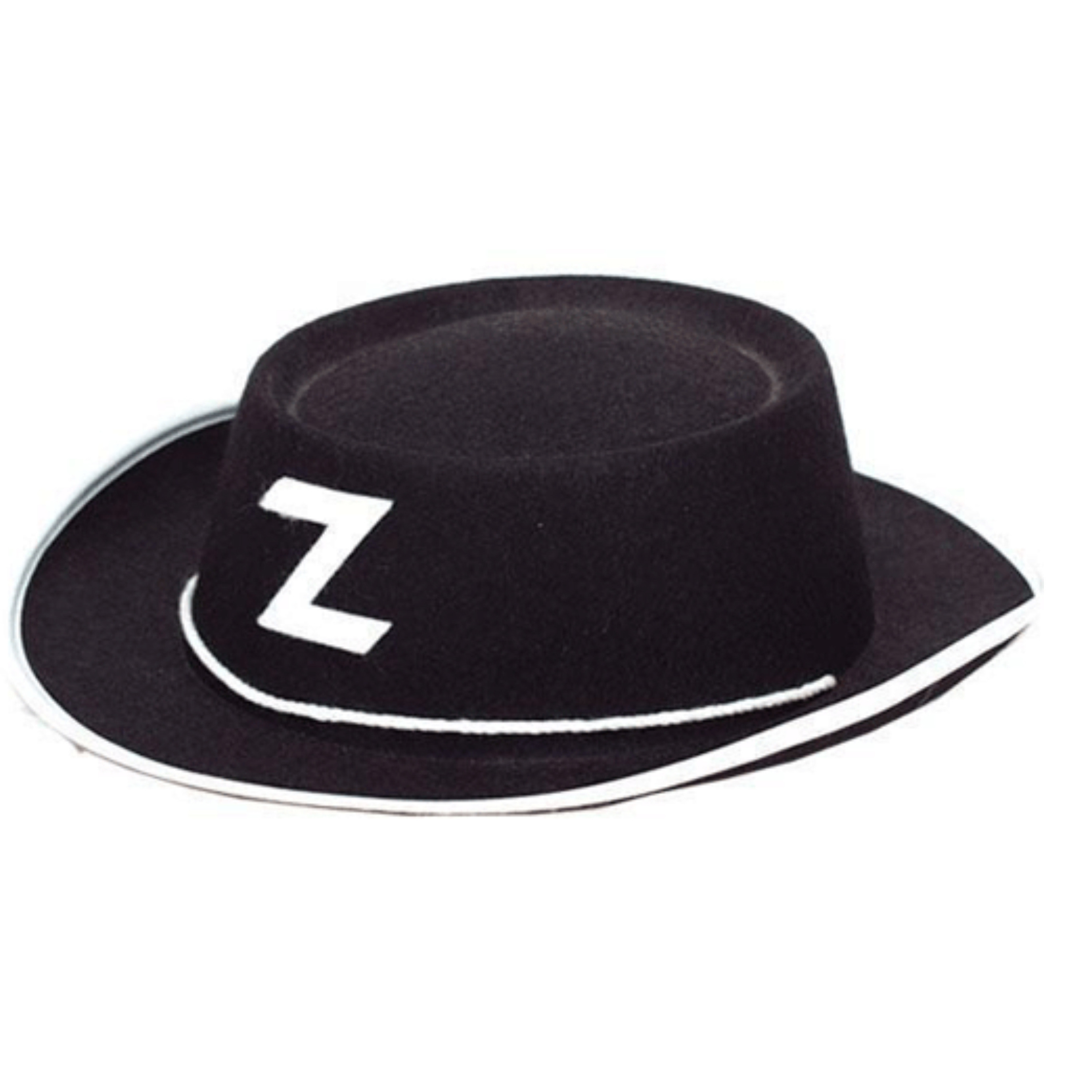 Zorro verkleed hoedje - zwart - voor kinderen - carnaval -