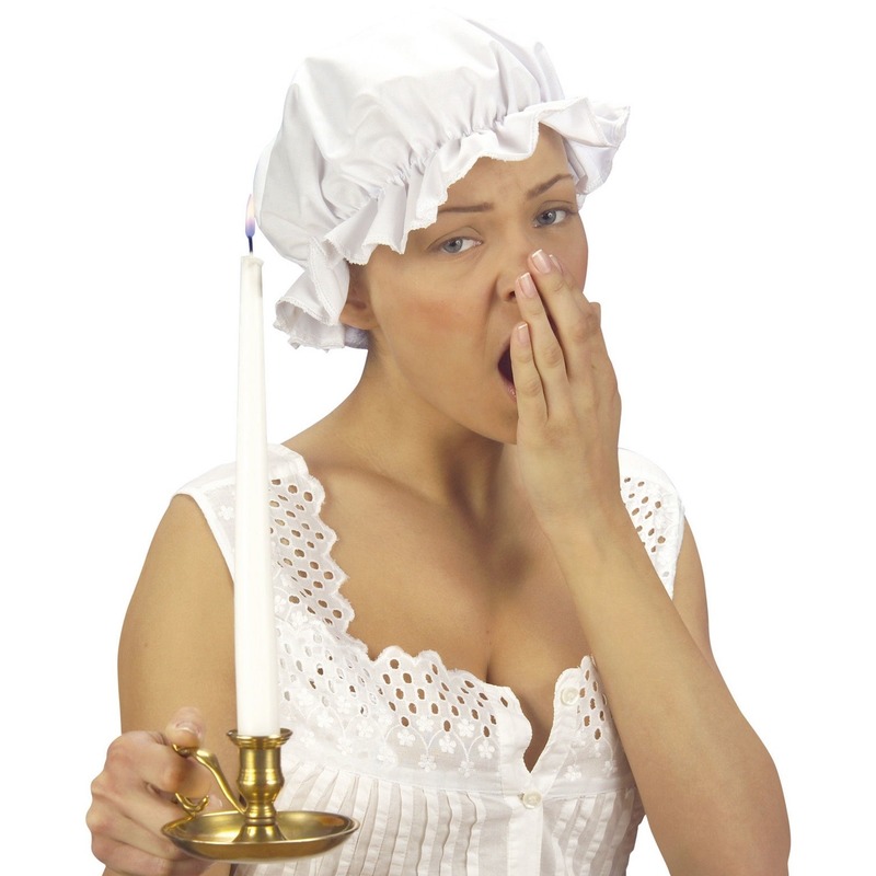 Verkleed muts Dienstmeisje/oma/sarah pop/Middeleeuwen - wit - dames - Carnaval -