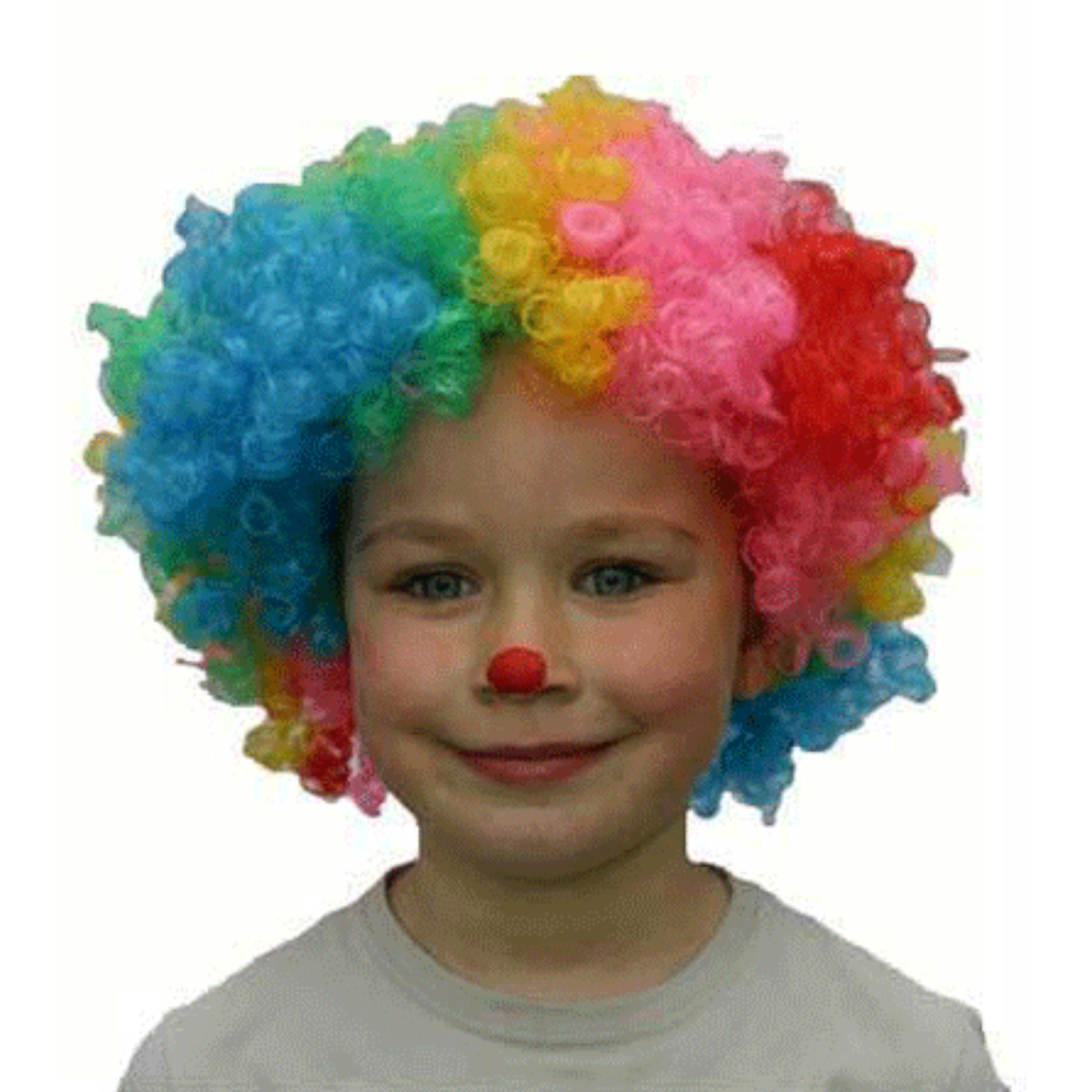 Clown verkleed pruik voor kinderen - gekleurd - Carnaval verkleed accessoires - clowns pruiken -