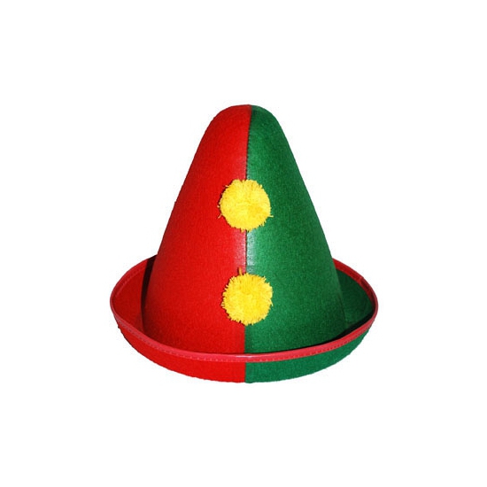 Clowns verkleed hoedje rood/groen -
