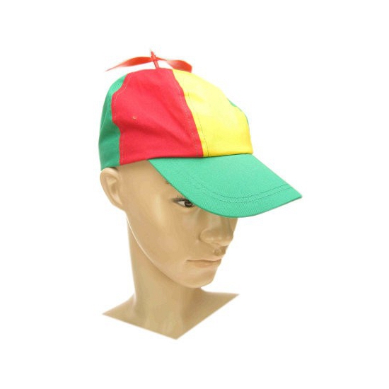 Gekleurd verkleed petje met propeller -