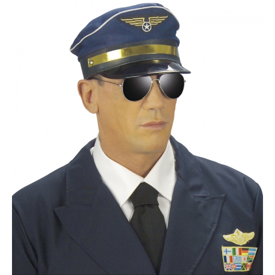 Blauwe piloten pet -