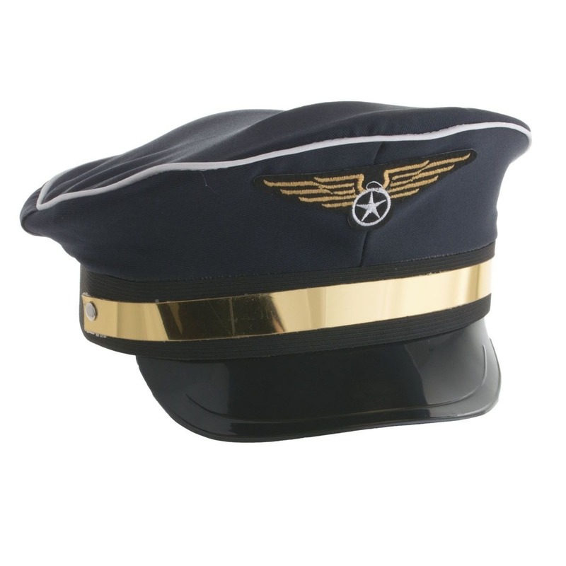 Piloten verkleed pet voor kinderen - blauw - one size - Piloot accessoires -