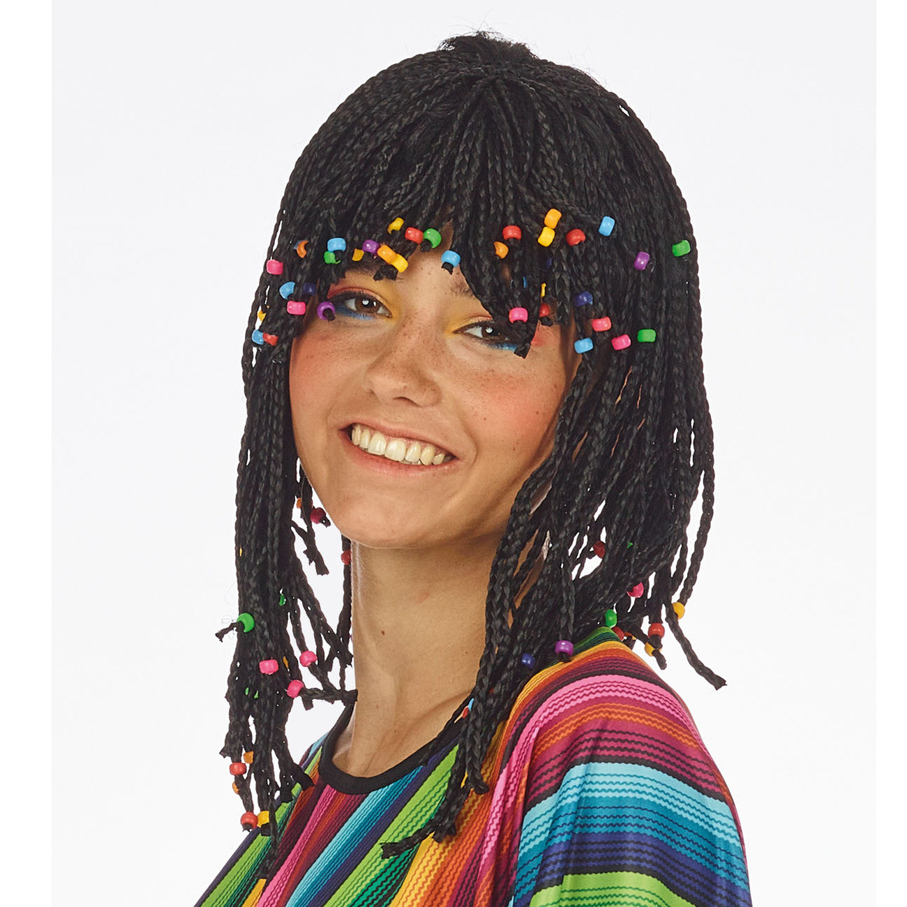 Rasta pruik met kraaltjes one size -