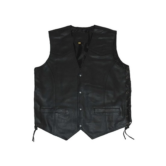 Leren motorrijders/bikers vestje -