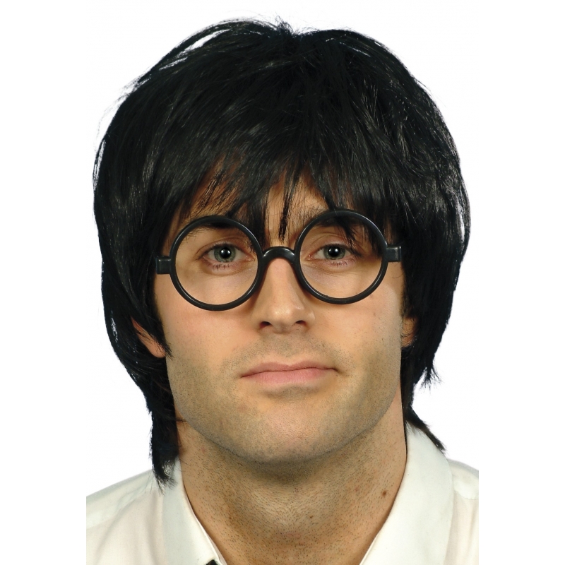 Nerd pruik met bril -