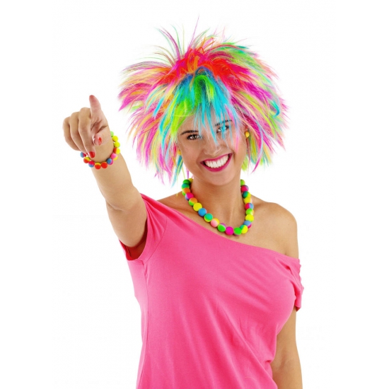 Rock and roll dames pruik gekleurd -