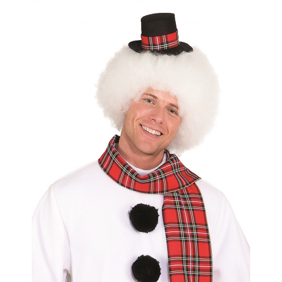 Witte afro pruik -