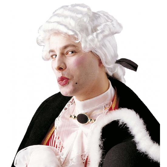 Middeleeuwse verkleed pruik - wit - heren - barok - Carnaval - accessoires -