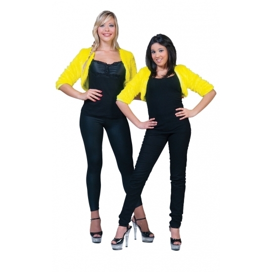 Geel bolero bontjasje voor dames -