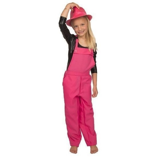 Verkleed roze tuinbroek/overall voor kinderen 116 (6 jaar) -
