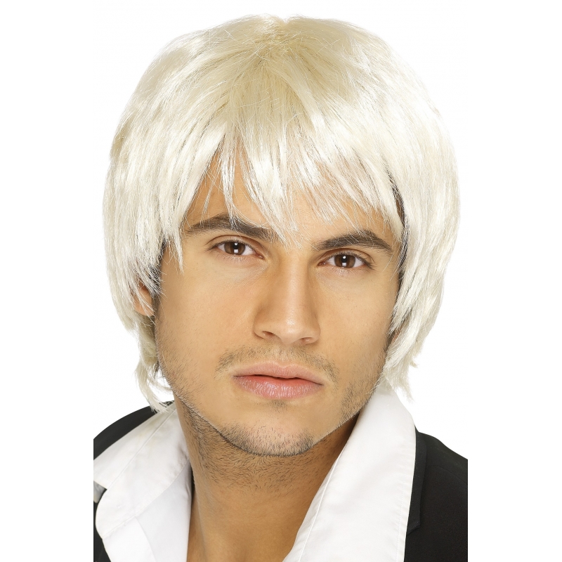 Carnaval verkleed boy band pruik - heren - blond - kort haar -