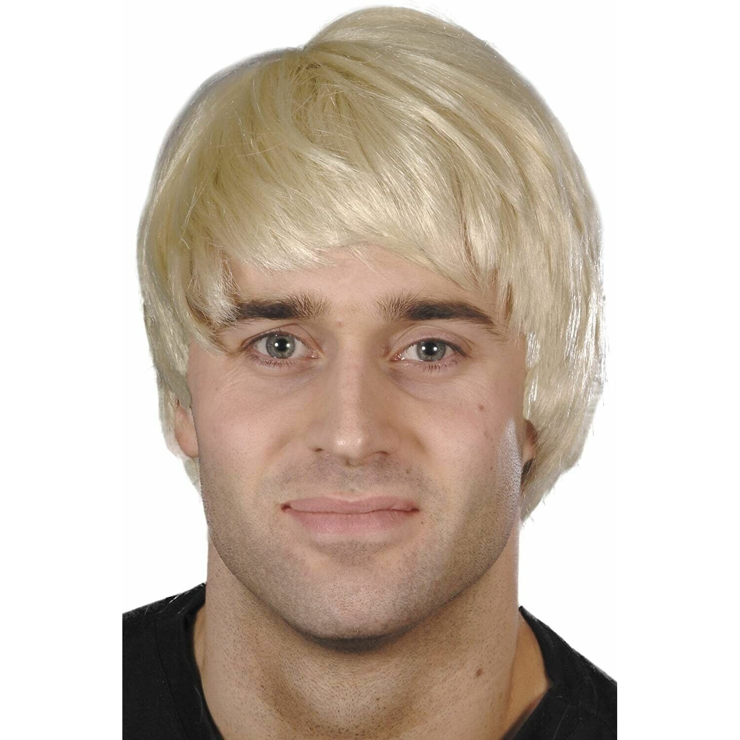 Carnaval Heren verkleedpruik Boyband - blond - kort haar - celeberties - Muzikant -