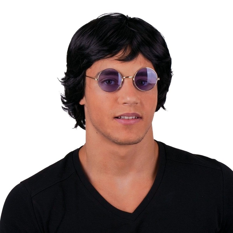 Funny Fashion carnaval verkleed pruik - heren - zwart - korte coupe haar - Boyband -