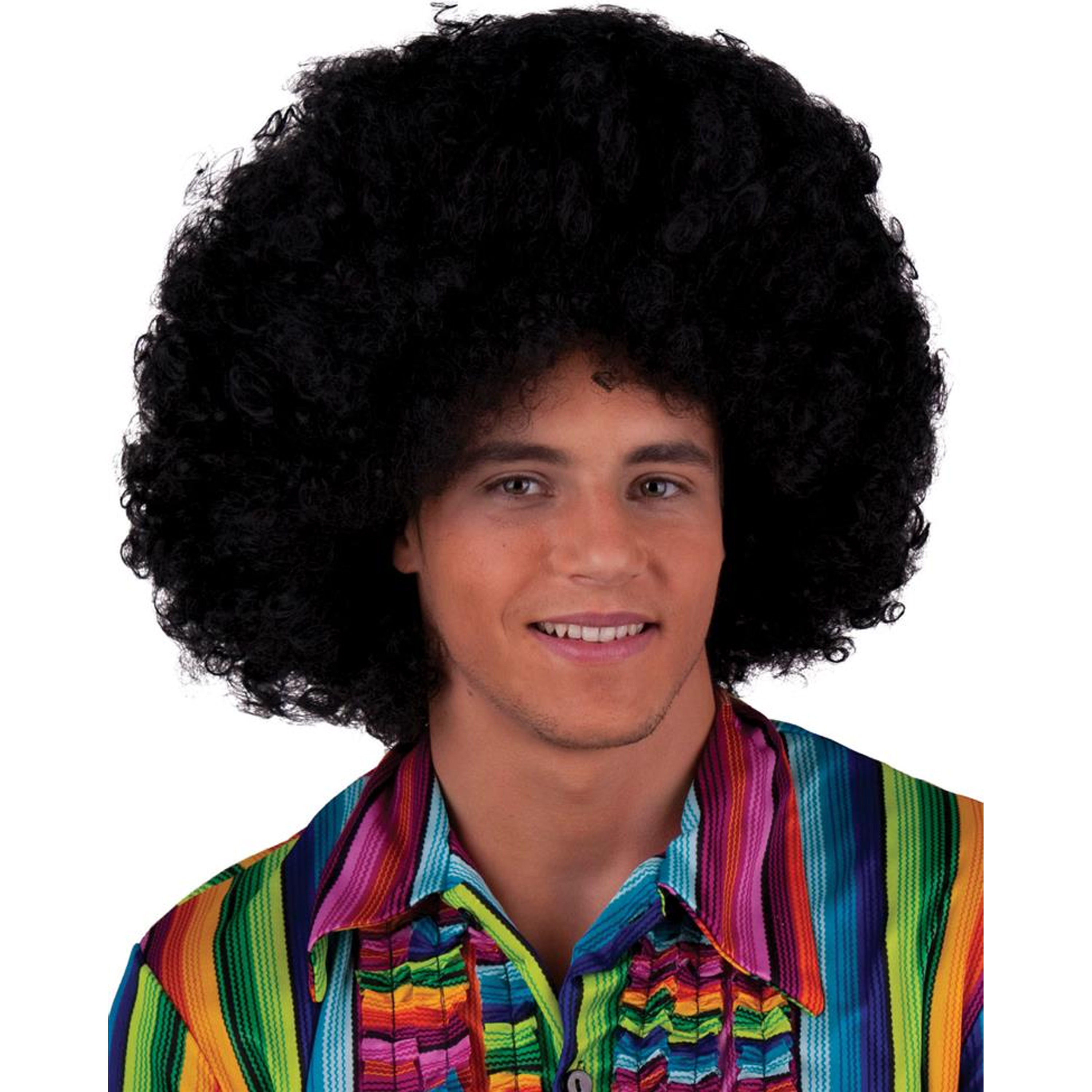 Afropruik - zwart - volwassenen - afropruik - verkleedpruik - seventies -
