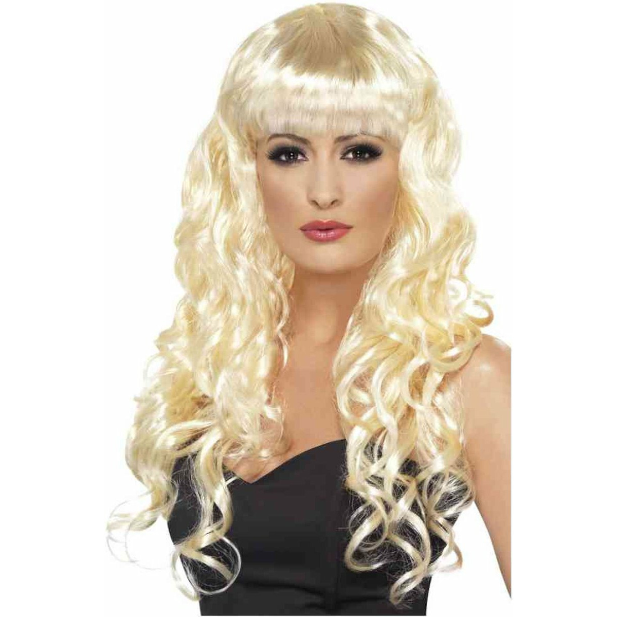 Carnaval verkleed dames pruik - krullen blond - lang haar - heksenpruik -