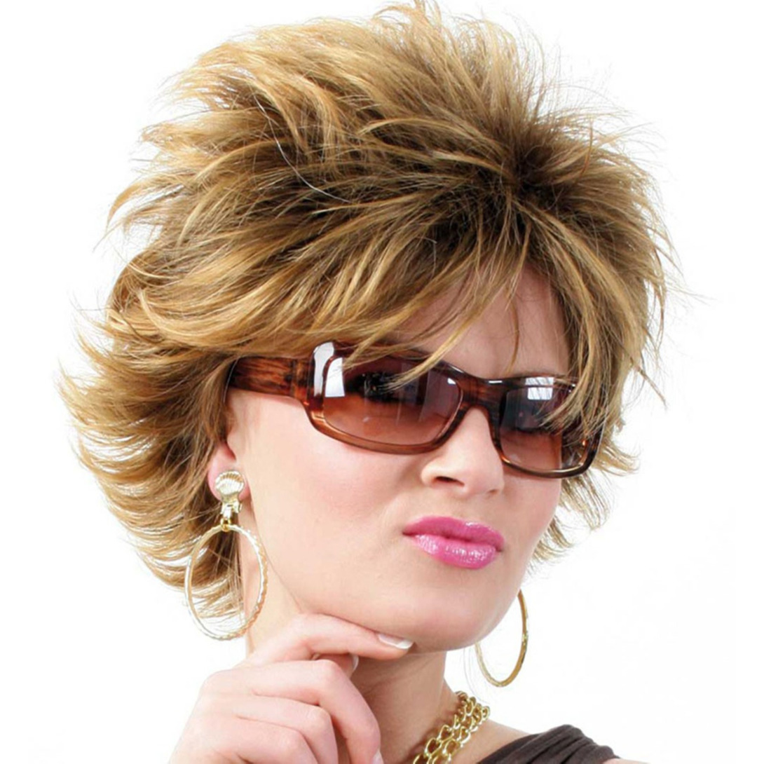 Diva verkleed pruik - dames - carnaval - bruin - wilde haren - popstar -