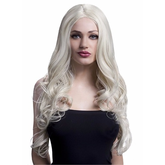 Luxe blonde pruik met krullen -