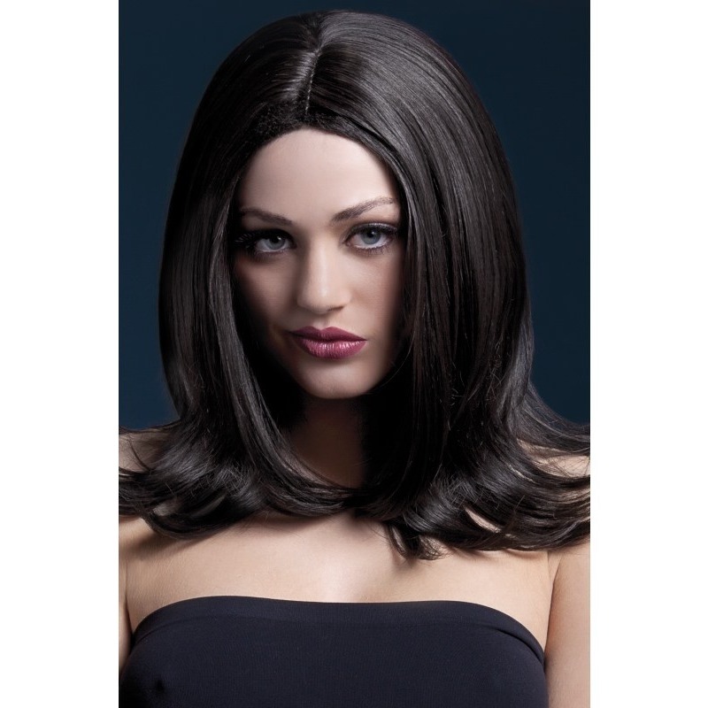 Luxe donkerbruine pruik Sophia voor dames -