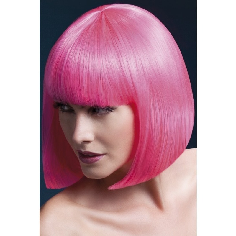 Luxe roze korte pruik Elise voor dames -
