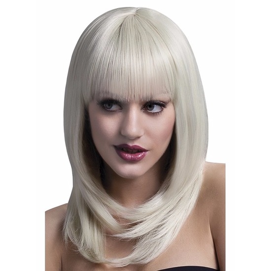Professionele blonde damespruik Tanja met pony -