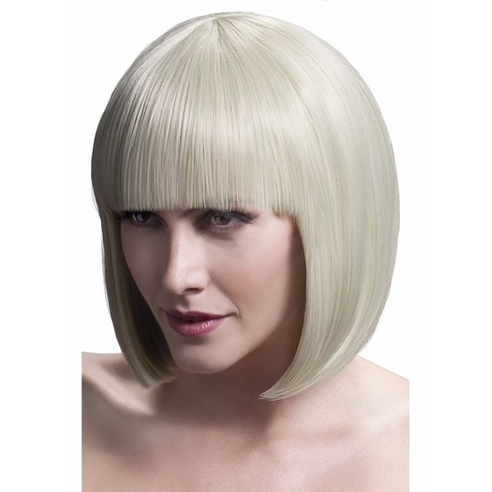 Smiffys Professionele boblijn damespruik - blond - carnaval verkleed pruik -