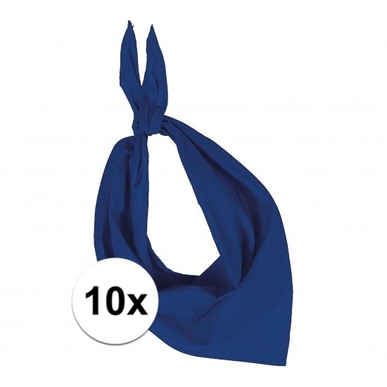 10x Zakdoek bandana kobalt blauw -