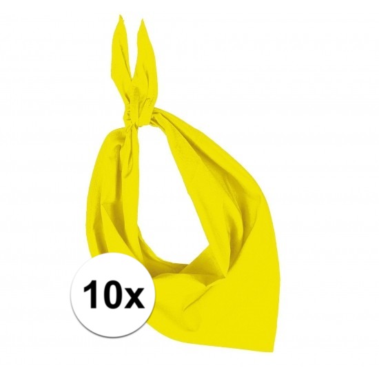 10x Zakdoek bandana geel -