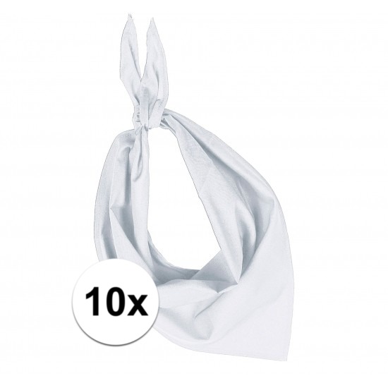 10x Zakdoek bandana wit -