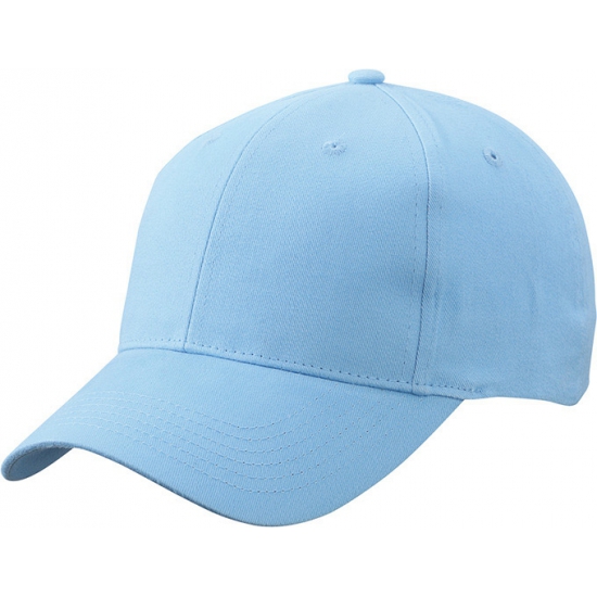 Baseball cap 6-panel licht blauw voor volwassenen -
