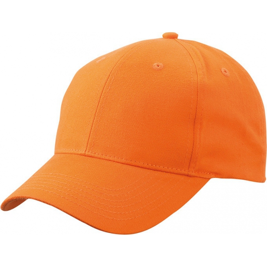 Baseball cap 6-panel oranje voor volwassenen -