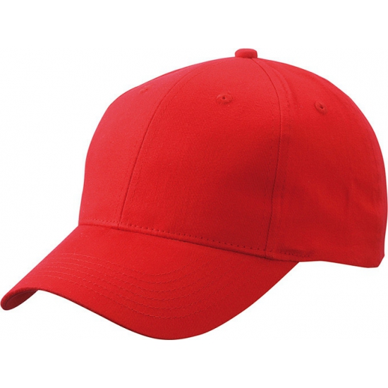 Baseball cap 6-panel rood voor volwassenen -
