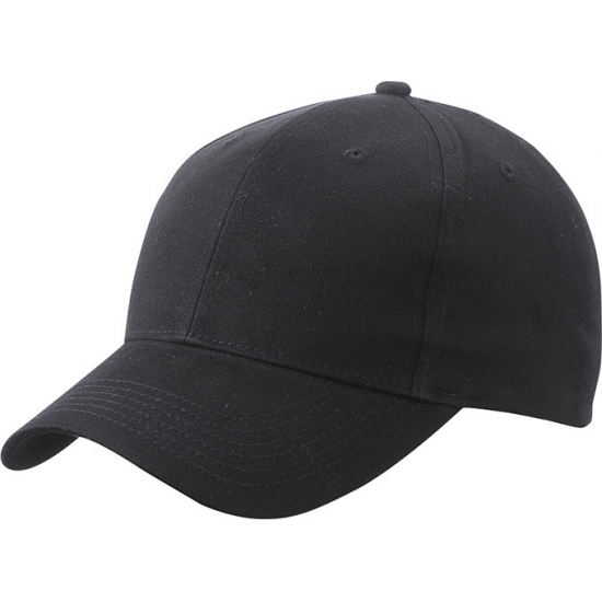 Baseball cap 6-panel zwart voor volwassenen -