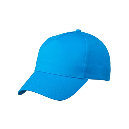 Baseball pet/cap 5 panels - turquoise blauw - volwassenen - Voordelige caps - katoen -