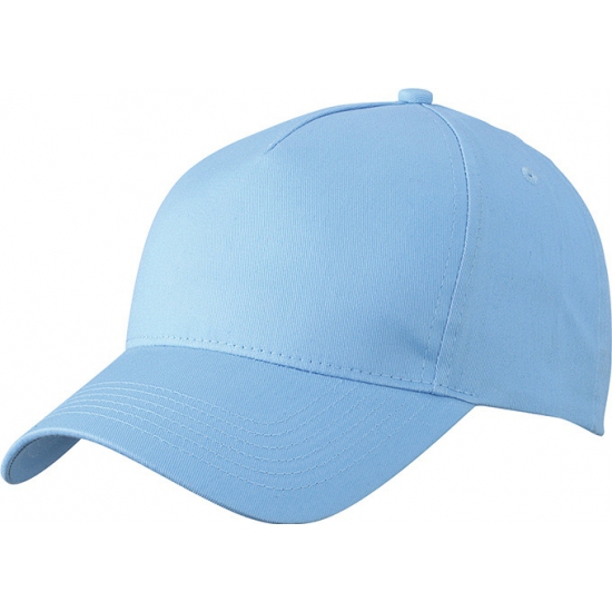 Baseball pet/cap 5 panels - lichtblauw - volwassenen - Voordelige caps - katoen -
