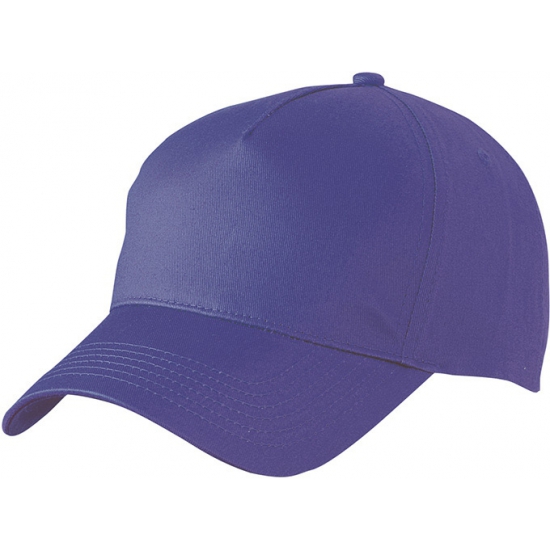 Baseball pet/cap 5 panels - paars - volwassenen - Voordelige caps - katoen -