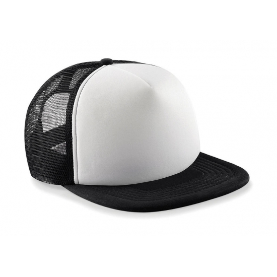 Zwart met witte vintage kinder baseball cap -