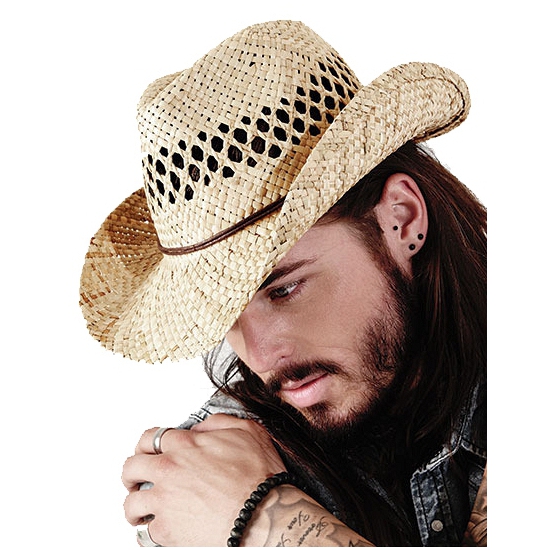Stro cowboy strand hoed -
