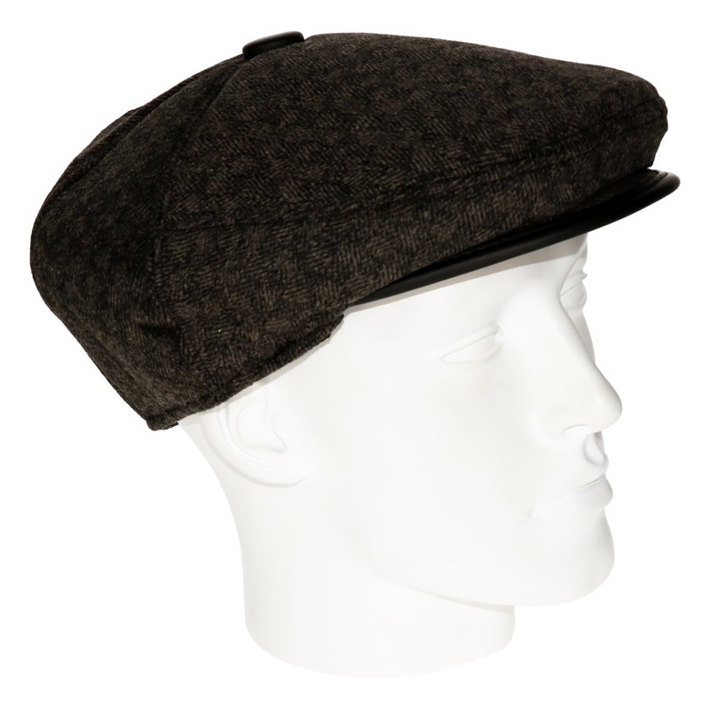 Heren flat cap bruin met lichte structuur 58 -