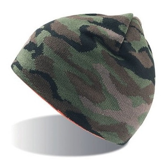 Fijn gebreide groene camouflage wintermuts - voor volwassenen One size -