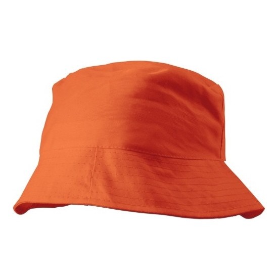 Oranje vissershoedje/zonnehoedje voor volwassenen -