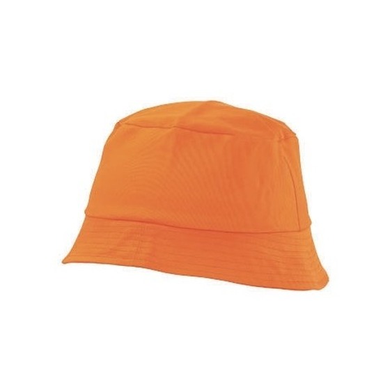 Oranje vissershoedje/zonnehoedje voor volwassenen -