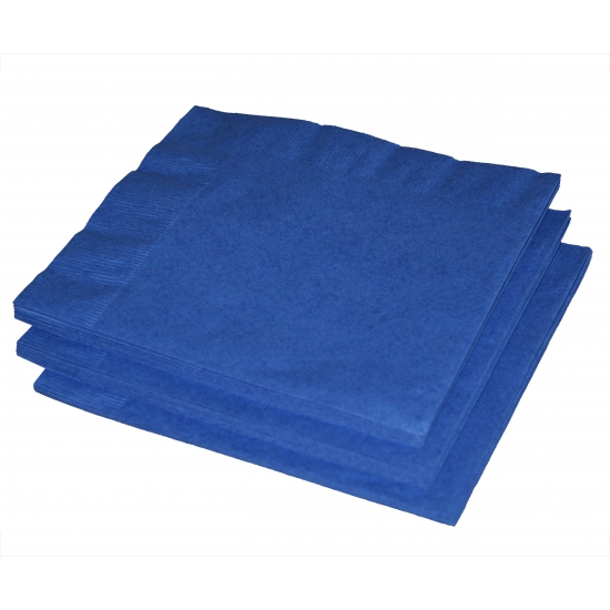 Uni kleur tafel servetten - blauw - 20x stuks - 33 x 33 cm - Papier -