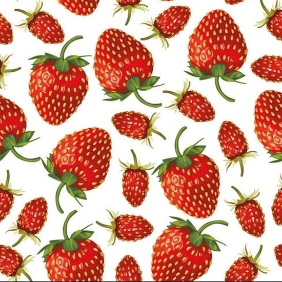 20x stuks servetten aardbeien 3-laags -