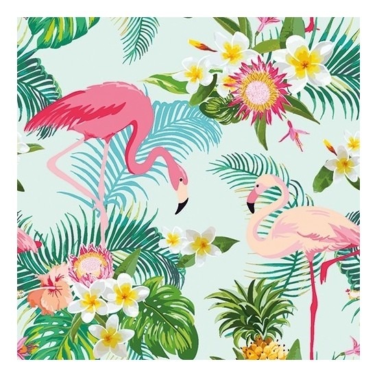 40x Flamingo exotisch thema servetten 33 x 33 cm -